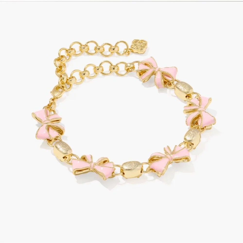 Kendra Scott x LoveShackFancy Bow Gold Delicate Chain Bracelet NEW‎